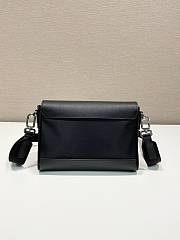 Bagsaaa Prada Re-Nylon And Leather Shoulder Bag Black - 20x15.5x4cm - 3