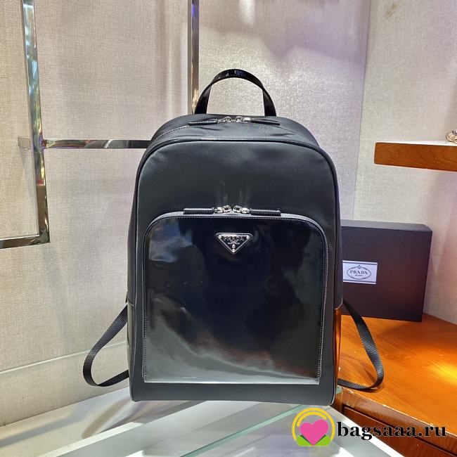 Bagsaaa Prada Re-Nylon and leather backpack black - 43x30x13 cm - 1