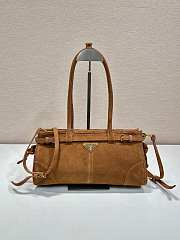 Bagsaaa Prada Medium suede handbag brown 1BA426 - 32x15.5x2cm - 1