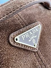 Bagsaaa Prada Medium suede handbag brown 1BA426 - 32x15.5x2cm - 3