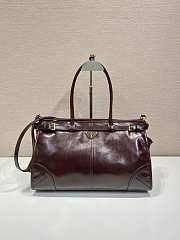 Bagsaaa Prada Large leather handbag dark brown - 38*24*12cm - 1