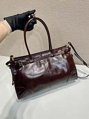 Bagsaaa Prada Large leather handbag dark brown - 38*24*12cm - 3