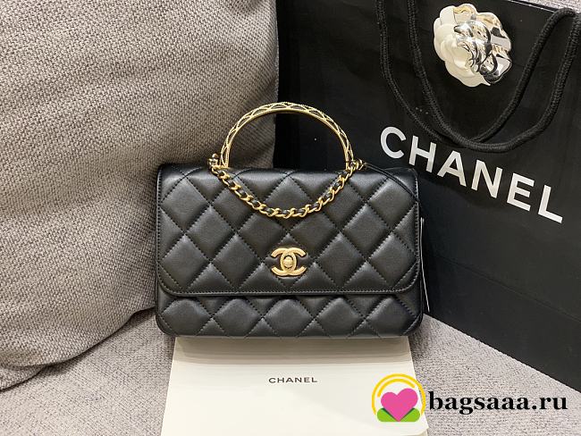 Bagsaaa Chanel Small Flap Bag With Top Handle Black - 21*22*6.5cm - 1