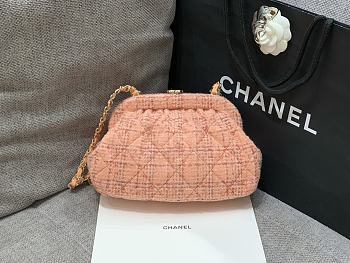 Bagsaaa Chanel Clutch Orange Wool & Tweed AS4717 - 16 × 24 × 8 cm