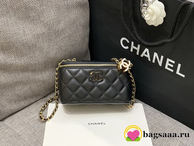 Bagsaaa Chanel Black Vanity Case Adjustable Chain Strap AP3940 - 17cm - 1