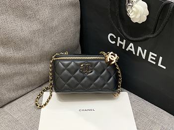 Bagsaaa Chanel Black Vanity Case Adjustable Chain Strap AP3940 - 17cm