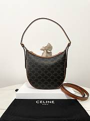 Bagsaaa Celine Small Heloïse Bag Cuir Triomphe In Triomphe Canvas And Calfskin - 9 x 22 x 5 CM - 1