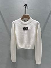 Bagsaaa Miumiu Long-Sleeved Sweater White - 1