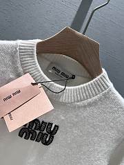 Bagsaaa Miumiu Long-Sleeved Sweater White - 4