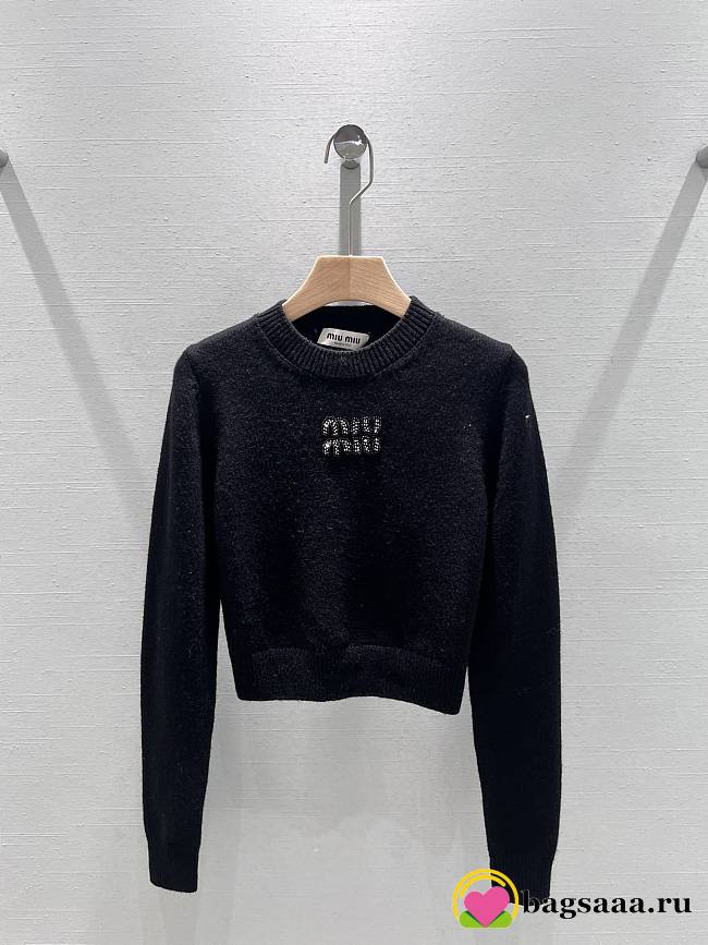 Bagsaaa Miumiu Long-Sleeved Sweater Black 01 - 1