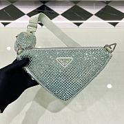 Bagsaaa Prada Triangle Shoulder Bag Crystal Embellished Green - 26*14*12cm - 1