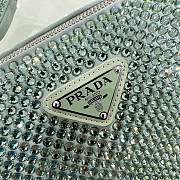 Bagsaaa Prada Triangle Shoulder Bag Crystal Embellished Green - 26*14*12cm - 2