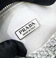 Bagsaaa Prada Triangle Shoulder Bag Crystal Embellished White - 26*14*12cm - 2