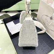 Bagsaaa Prada Triangle Shoulder Bag Crystal Embellished White - 26*14*12cm - 3