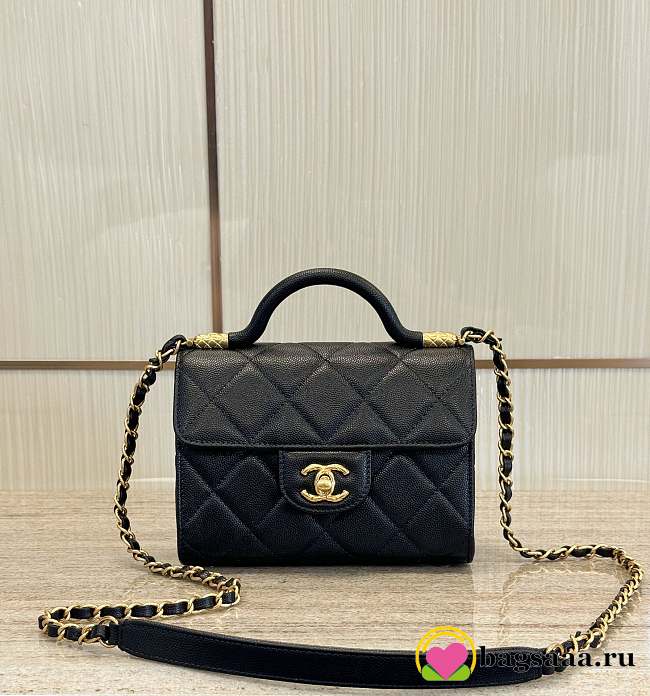 Bagsaaa Chanel Mini With Top Handle Black Caviar - 18x8x13cm - 1