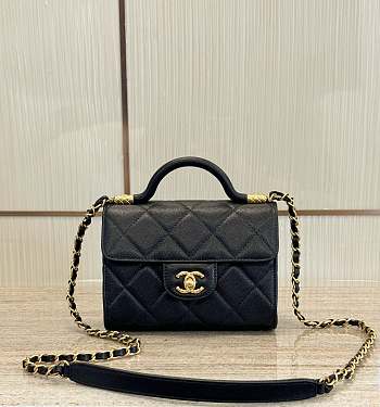 Bagsaaa Chanel Mini With Top Handle Black Caviar - 18x8x13cm