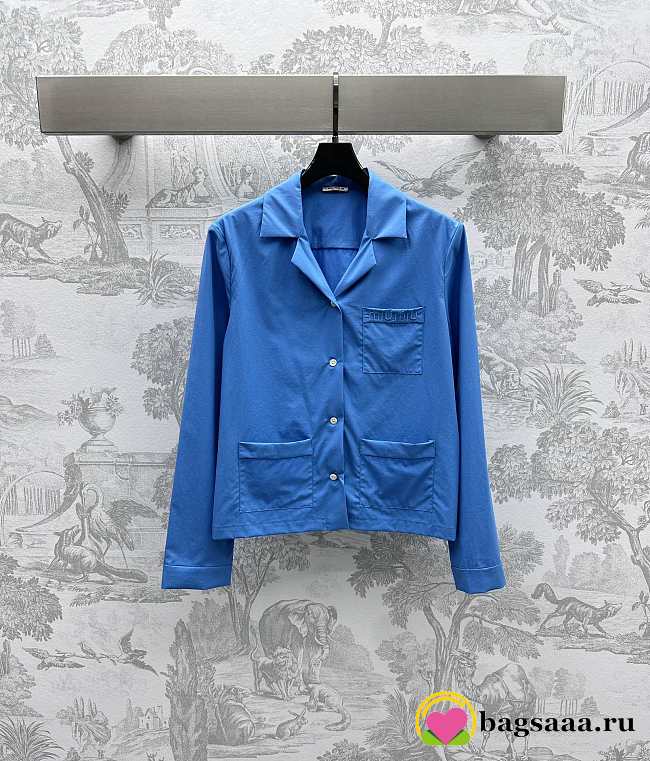 Bagsaaa Miumiu Poplin shirt Sapphire Blue - 1