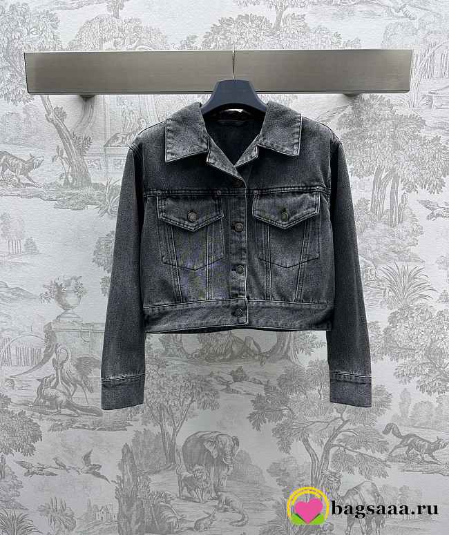 Bagsaaa Washed Denim Jacket Grey - 1