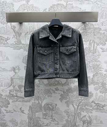 Bagsaaa Washed Denim Jacket Grey