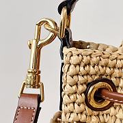 Bagsaaa Clara Celine Classic Panier In Raffia And Calfskin - 20 x 24 x 20 CM - 4