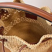 Bagsaaa Clara Celine Classic Panier In Raffia And Calfskin - 20 x 24 x 20 CM - 2