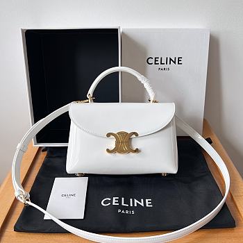 Bagsaaa Celine Teen Nino Bag In Patent Calfskin White - 20.5 X 13 X 8 CM