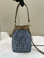 Bagsaaa Fendi Mon Tresor FF Denim Mini Bucket Bag - 12×18×14 cm - 3