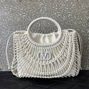 Bagsaaa Valentino Allknots Woven Leather Shopper White - 38x34x7 cm - 1