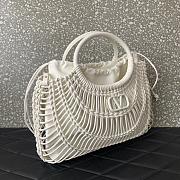 Bagsaaa Valentino Allknots Woven Leather Shopper White - 38x34x7 cm - 3