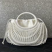 Bagsaaa Valentino Allknots Woven Leather Shopper White - 38x34x7 cm - 2