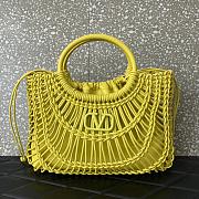 Bagsaaa Valentino Allknots Woven Leather Shopper Yellow - 38x34x7 cm - 1