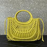 Bagsaaa Valentino Allknots Woven Leather Shopper Yellow - 38x34x7 cm - 2