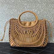 Bagsaaa Valentino Allknots Woven Leather Shopper Dark Beige - 38x34x7 cm - 1