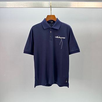 Bagsaaa Fendi Blue piqué polo shirt