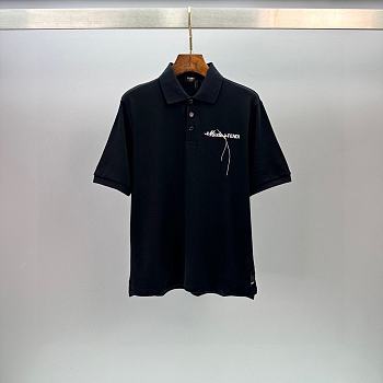 Bagsaaa Fendi Black piqué polo shirt