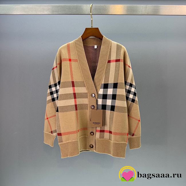 Bagsaaa Burberry Caragh Check Jacquard Cardigan - 1