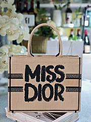 Bagsaaa Medium Dior Book Tote Beige and Black Miss Dior Graffiti Embroidery - 36 x 27.5 x 16.5 cm - 1