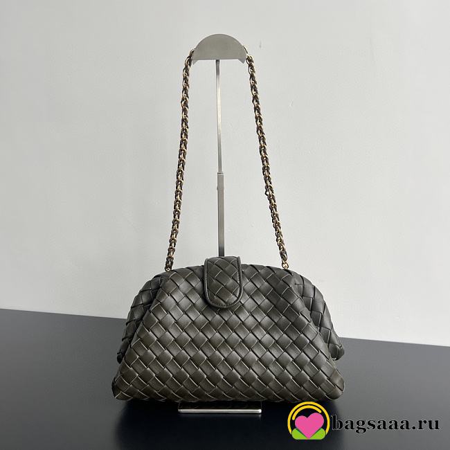 Bagsaaa Bottega Veneta Teen Lauren 1980 With Chain Kaki - 31.5*16*11cm - 1