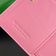 Bagsaaa Bottega Veneta Intrecciato 15 Small Bi-Fold Wallet Pink - 11.5x9 cm - 2