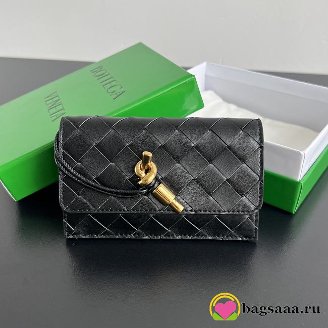 Bagsaaa Bottega Veneta Andiamo Zippered Card Case Black - 14x8.5x2 cm - 1