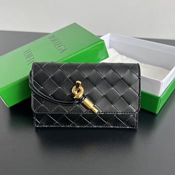 Bagsaaa Bottega Veneta Andiamo Zippered Card Case Black - 14x8.5x2 cm