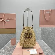 Bagsaaa Miumiu Woven fabric mini-bag beige - 23x20 cm - 1