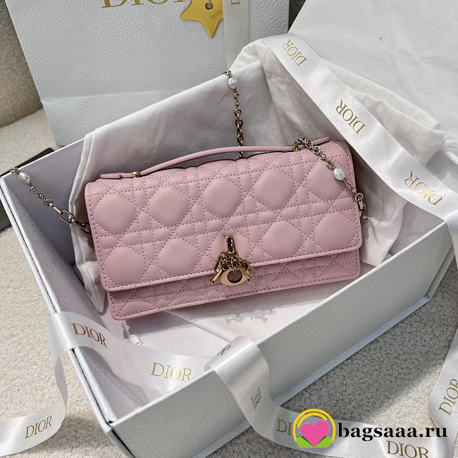 Bagsaaa My Dior Mini Bag Pale Pink Cannage Lambskin - 21 x 11.5 x 4.5 cm - 1