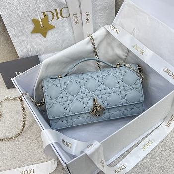 Bagsaaa My Dior Mini Bag Pale Blue Cannage Lambskin - 21 x 11.5 x 4.5 cm