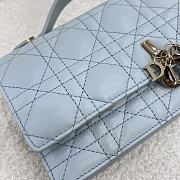 Bagsaaa My Dior Mini Bag Pale Blue Cannage Lambskin - 21 x 11.5 x 4.5 cm - 4