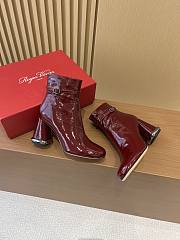 Bagsaaa Roger Vivier Viv' Podium Booties in patent leather red - 3