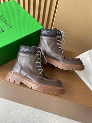 Bagsaaa Bottega Veneta Haddock Lace-Up Ankle Boot Dark Brown - 2