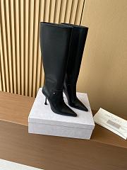 Bagsaaa Jimmy Choo Cycas Black Nappa Leather Knee-High Boots 9.5cm - 1