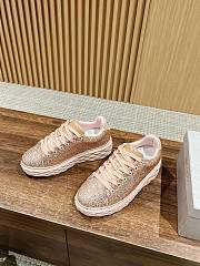 Bagsaaa Jimmy Choo Macaron Crystal Shimmer Suede Trainers - 1