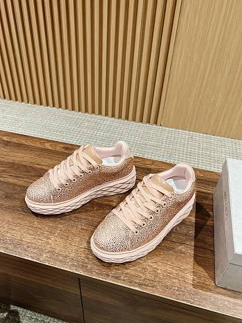 Bagsaaa Jimmy Choo Macaron Crystal Shimmer Suede Trainers